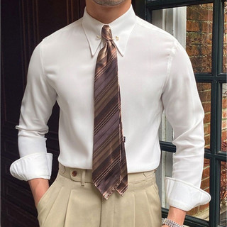 Áo Sơ Mi Nam Trắng Dài Tay Cao Cấp Harold Collar Pin Công Sở, Đi Tiệc Chống Nhăn, Slimfit Tôn Dáng Thanh Lịch