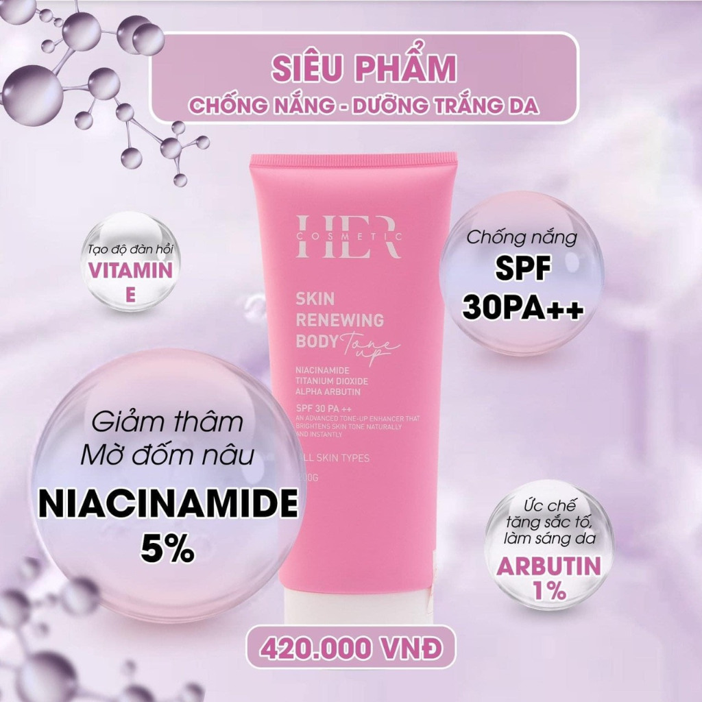 Kem Body Skin Renewing Body Tone Up SPF 30 PA ++ 200gr - Kem body her cosmetic ban ngày