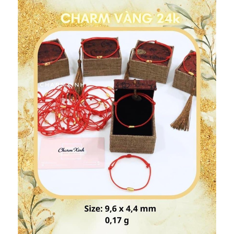 Charm hạt gạo vang 24k kiểm định theo yêu cầu