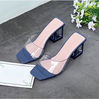 [ Free Ship] Dép Cao Gót 7P Quai Trong Cách Điệu Gót Hộp Trong Suốt 3 Màu Siêu Đẹp