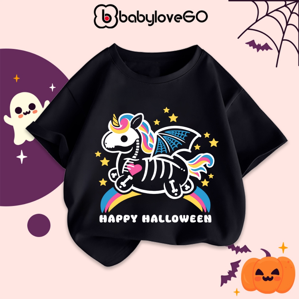 Áo thun bé trai bé gái Happy Halloween trang phục hóa trang cho bé in hình độc đáo