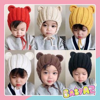  Mũ len tai gấu buộc dây cho bé nón len giữ ấm che tai bảo vệ sức khỏe cho bé 