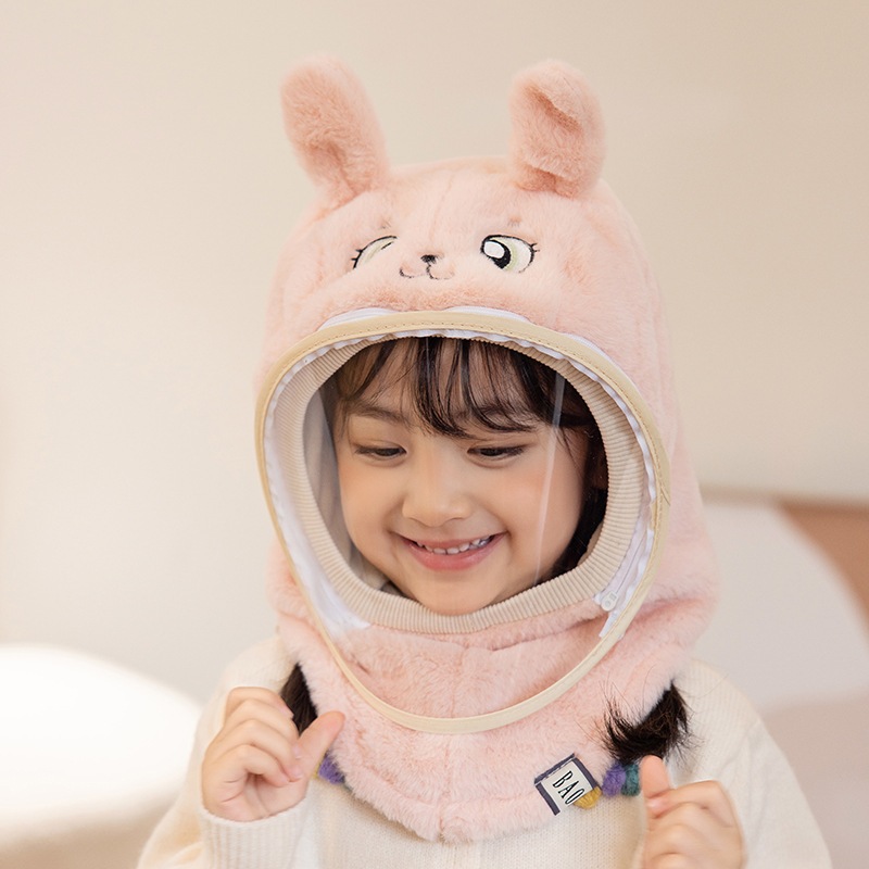 Mũ trùm đầu có kính chắn gió bụi bảo vệ cho bé