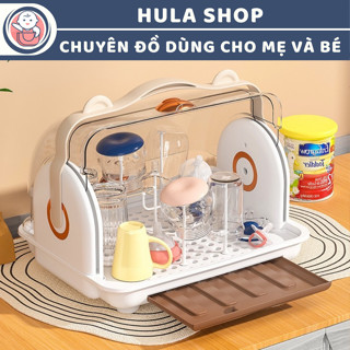 Úp bình sữa khay úp bình đa năng có khay thoát nước và quai xách hình gấu 9BABY