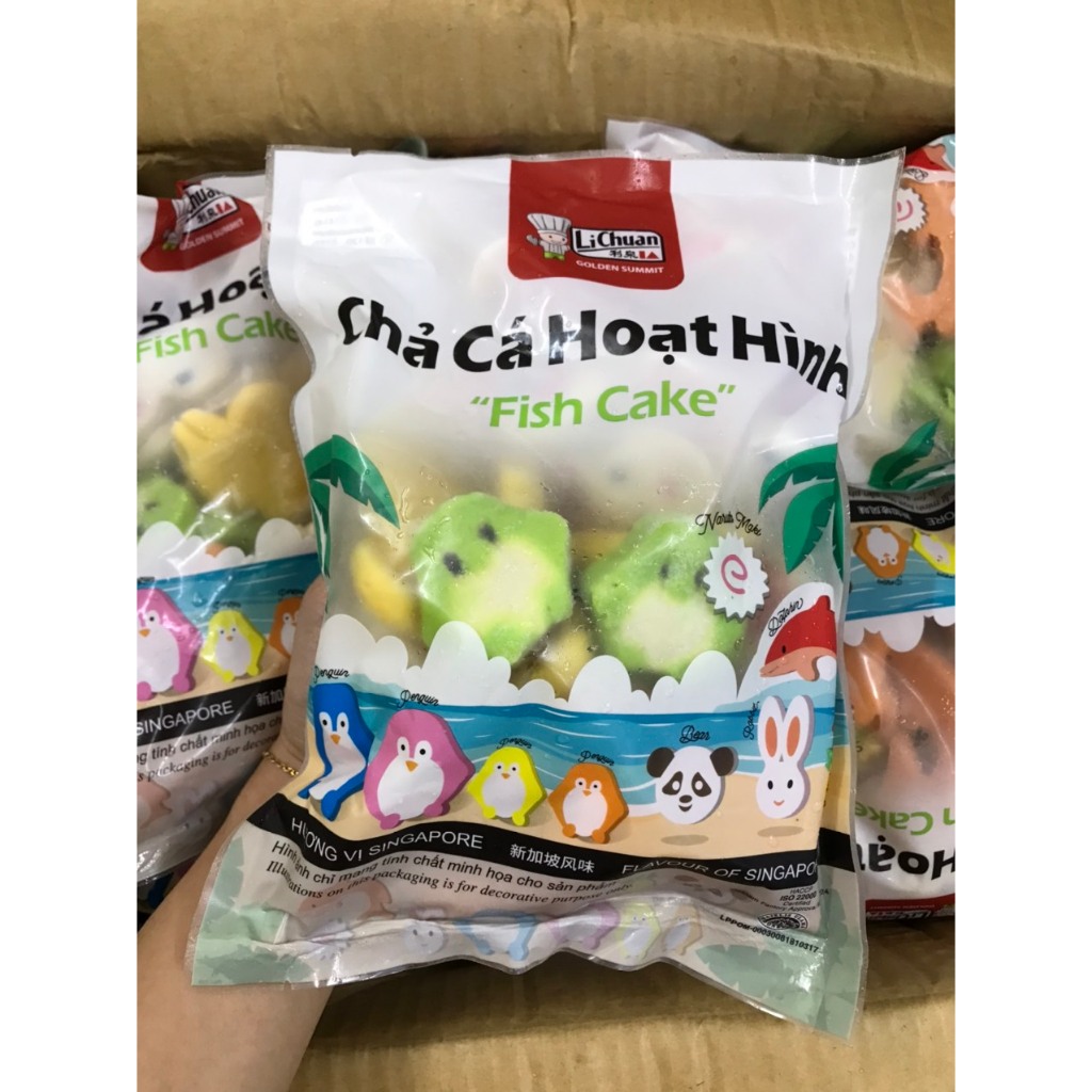 Chả cá hoạt hình Lichuan 500g, chả cá singapore, đáng yêu, ngộ ngĩnh, chiên, thả lẩu,nấu mỳ ăn siêu ngon