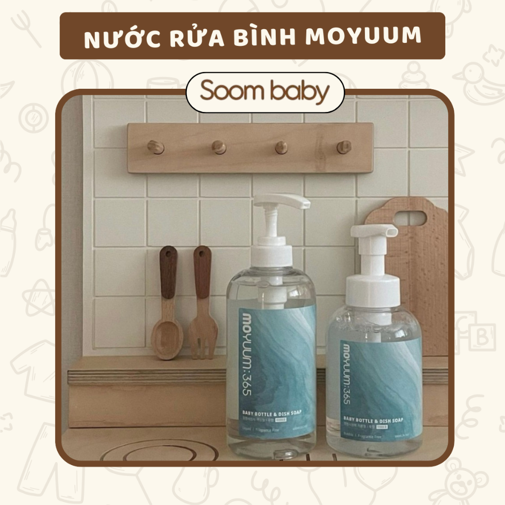 Nước rửa bình sữa Moyuum Hàn Quốc, hãng nhập khẩu chính hãng