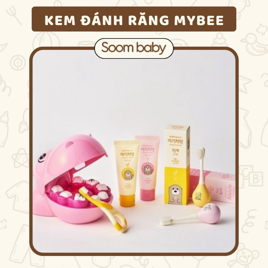 Kem đánh răng nuốt được không chứa flourine cho bé 0-2 tuổi MyBee Hàn Quốc chính hãng