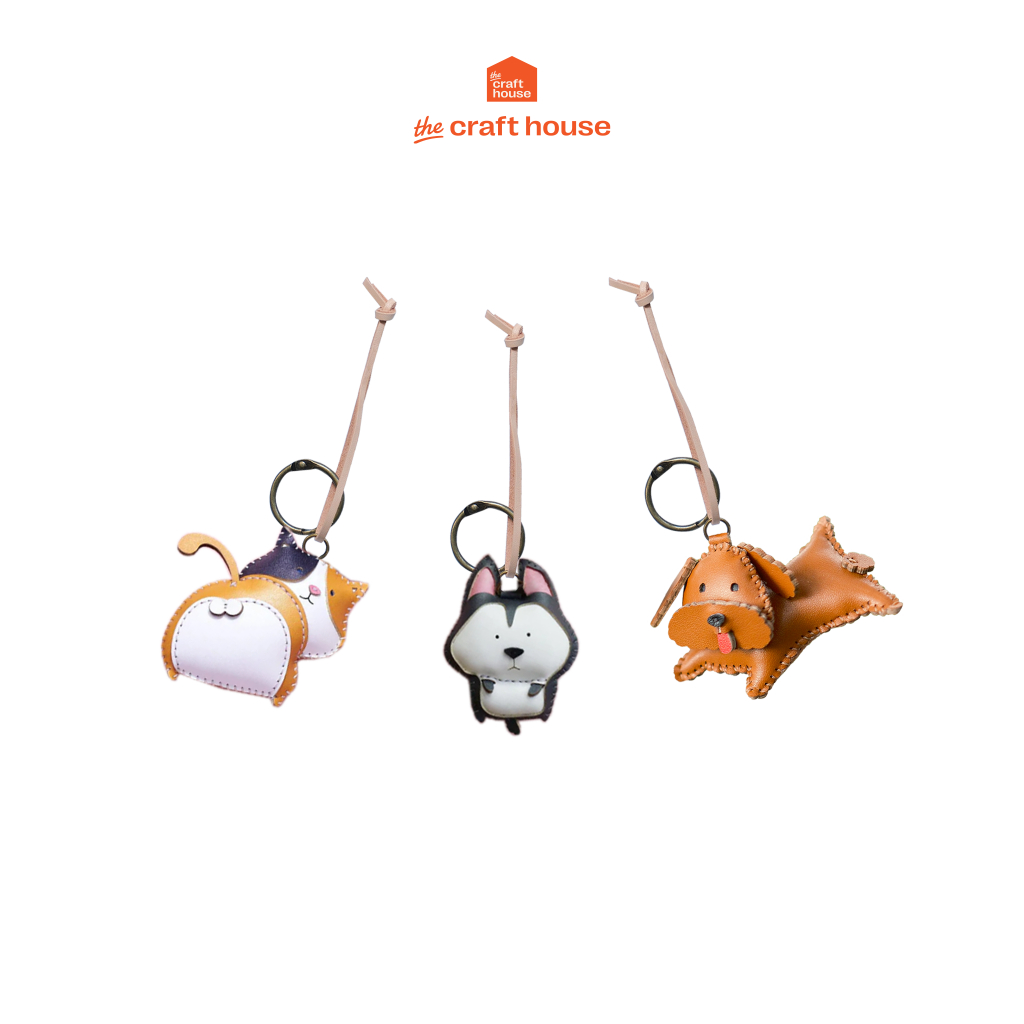 Móc khóa túi xách, balo, chìa khóa thiết kế chó mèo thú cưng dễ thương, được làm hoàn toàn thủ công The Craft House