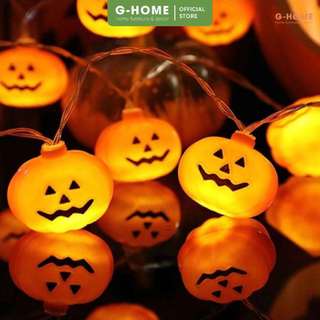 Dây đèn led nhấp nháy trang trí Halloween Ghome, đèn led trang trí tiệc tùng hình quả bí ngô HLW LED M2