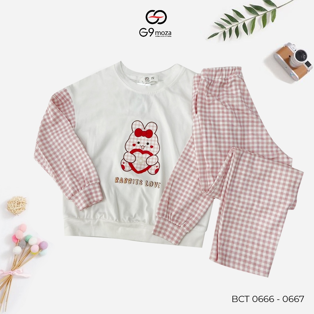 Bộ thu đông quần áo dài tay 0666 - 0667 G9moza cho bé chất cottong