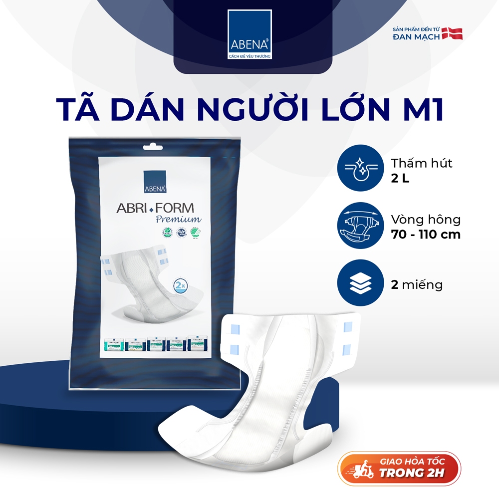 [Mua 1 tặng 1] Tã dán người lớn, người già, sau sinh ABENA ABRI FORM PREMIUM nhập khẩu Đan Mạch (gói 2 miếng)