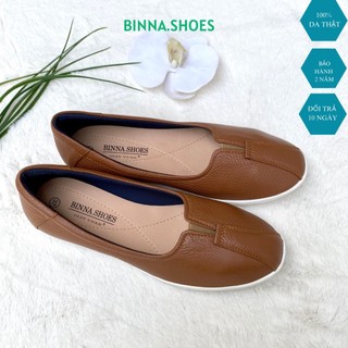 Giày nữ búp bê da thật dế cao su chống trươn trượt binna-732 giá xưởng