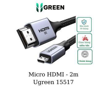 Cáp micro hdmi to hdmi dài 2m hỗ trợ 8k ugreen 15517