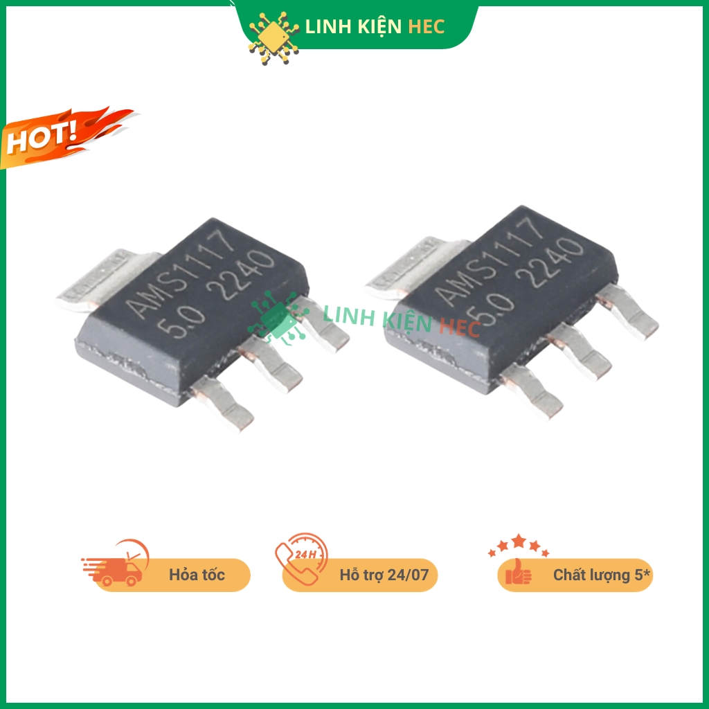 AMS1117 IC ổn áp AMS1117 5.0V SOT-223 1A linhkienhec.