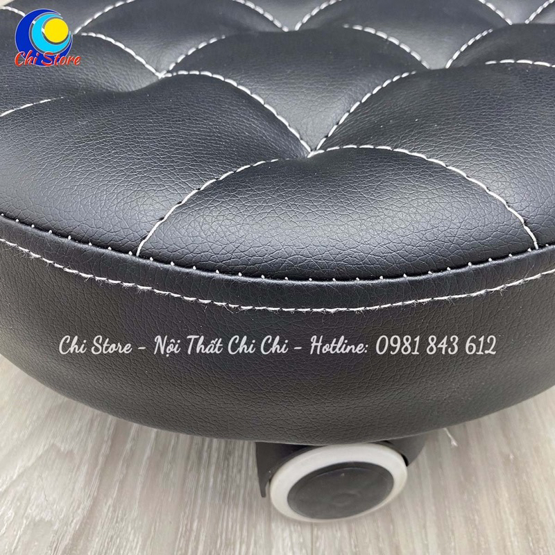 Ghế Đẩu Nhỏ Bánh Xe Tròn Múi Da Siêu Xinh Ngồi Làm Nail Chân Đóng Hàng, Ghế Ngồi Bàn Bệt Cho Bé Cao 12cm