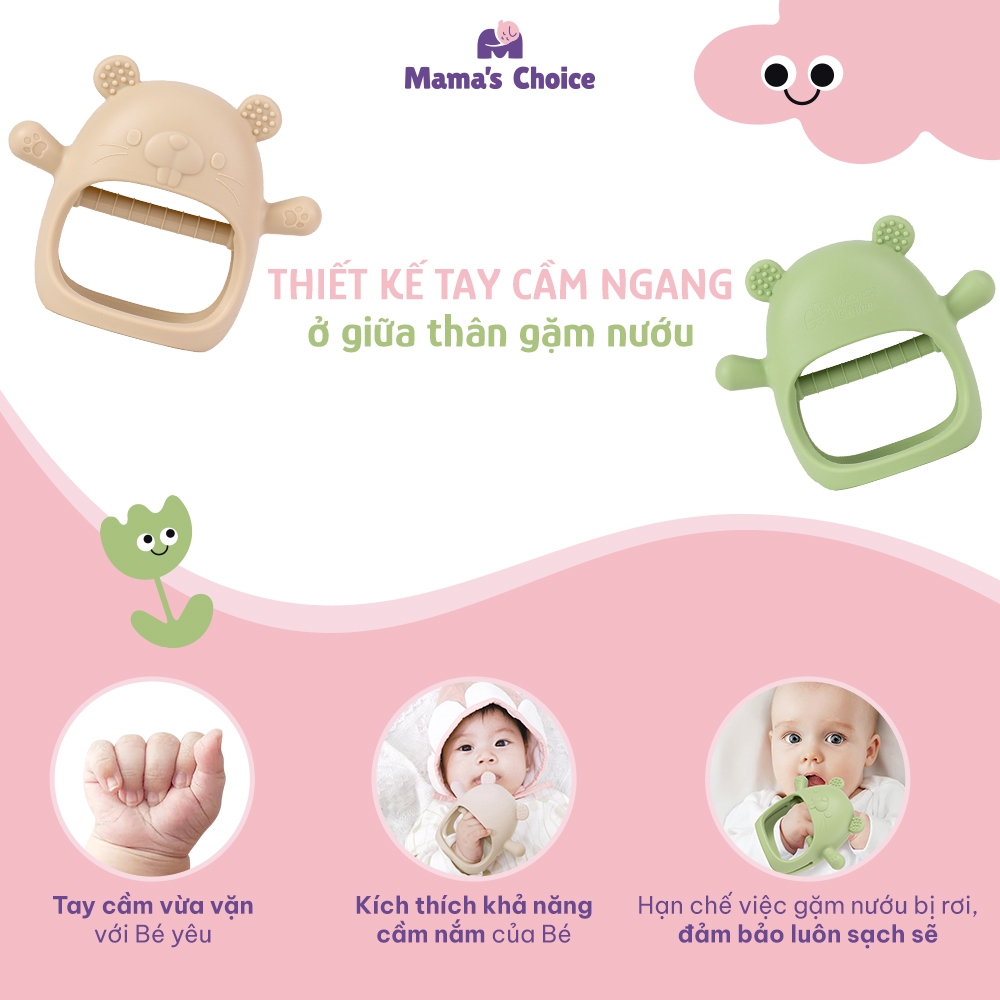 Gặm Nướu Mama's Choice, Gặm Nứu Chất Liệu Silicone Bạch Kim Cao Cấp, Siêu Mềm và An Toàn Cho Bé