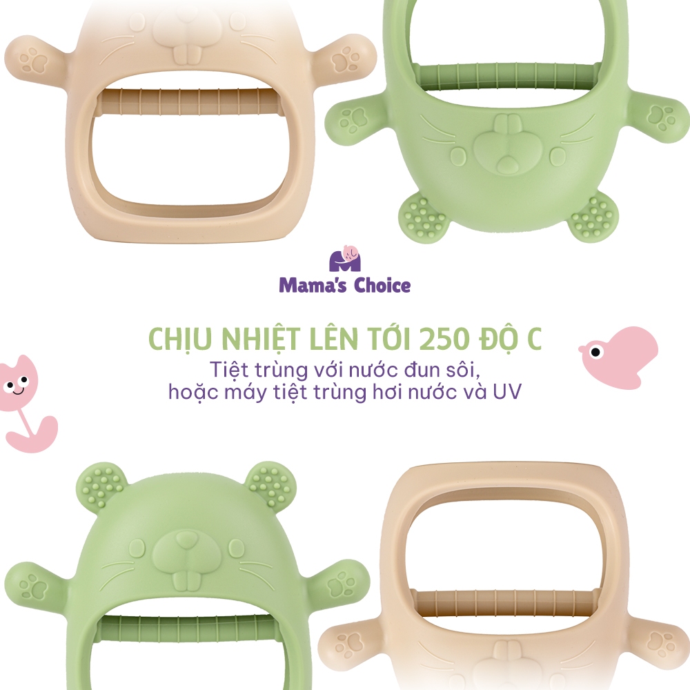 Gặm Nướu Mama's Choice, Gặm Nứu Chất Liệu Silicone Bạch Kim Cao Cấp, Siêu Mềm và An Toàn Cho Bé [Mẫu hot 2023]