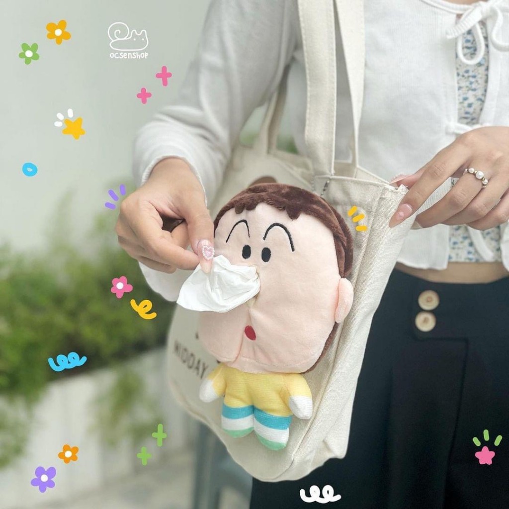 Móc Khoá Bé Shin Đựng Khăn Giấy Rút