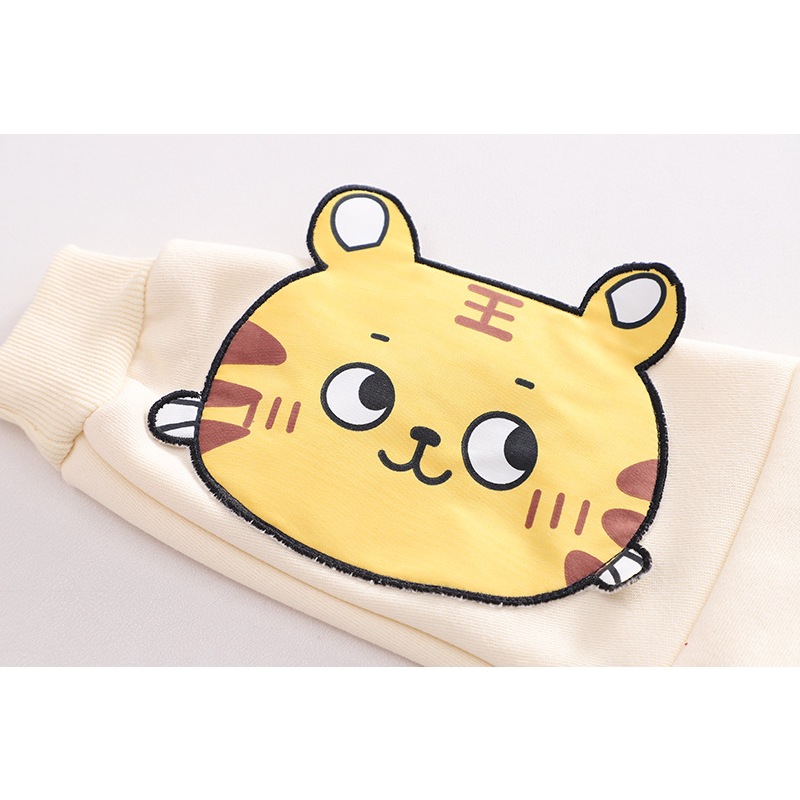 Set Bộ Quần Áo Dài Tay Thu Đông Chất Nỉ Cao Cấp Hình Thú Trẻ Em Dễ Thương Cho Bé Trai Bé Gái - CAFE_BABY109