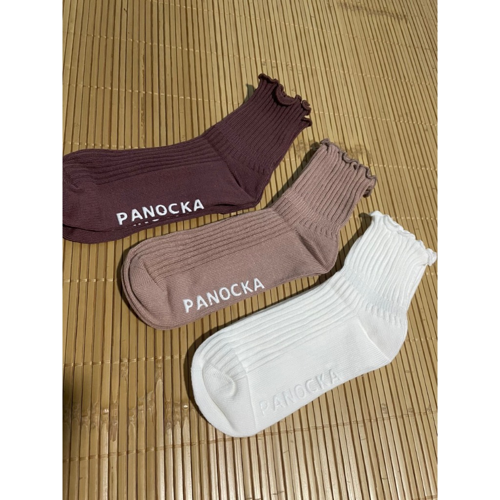 Set 3 đôi tất Panocka dư xịn màu pastel cổ bồng bềnh, đế chống trượt cho bé gái 1-7 tuổi