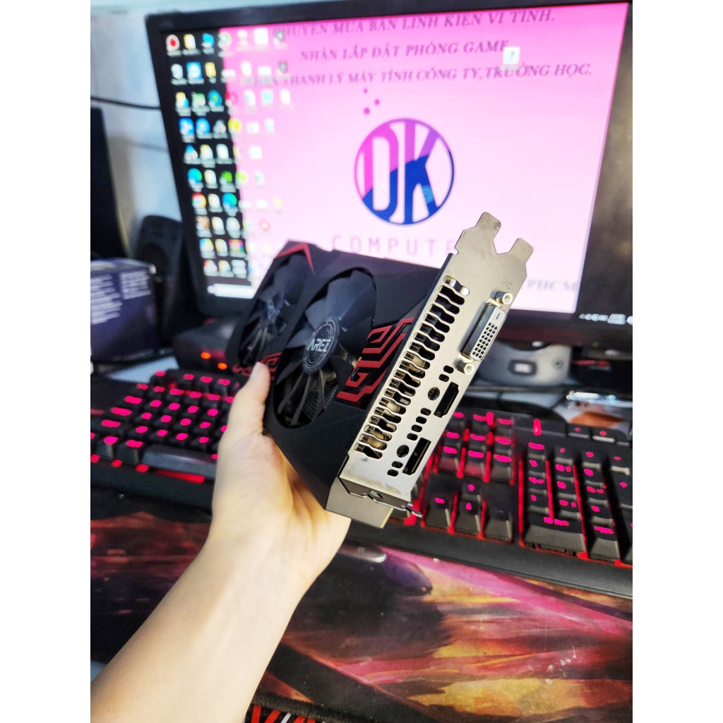 Card màn hình Asus EX RX 570 8G KÈM DÂY CHUYỂN DVI TO HDMI BẢO HÀNH 01 THANG