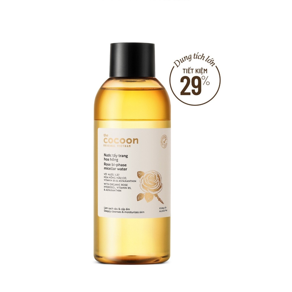 Bigsize - Nước Tẩy Trang Hoa Hồng Cocoon Tẩy Sạch Makeup & Cấp Ẩm 310ml