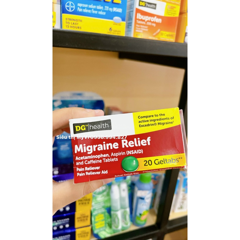 Viên uống Migranine Relief nhức đầu kinh niên chai 20 viên