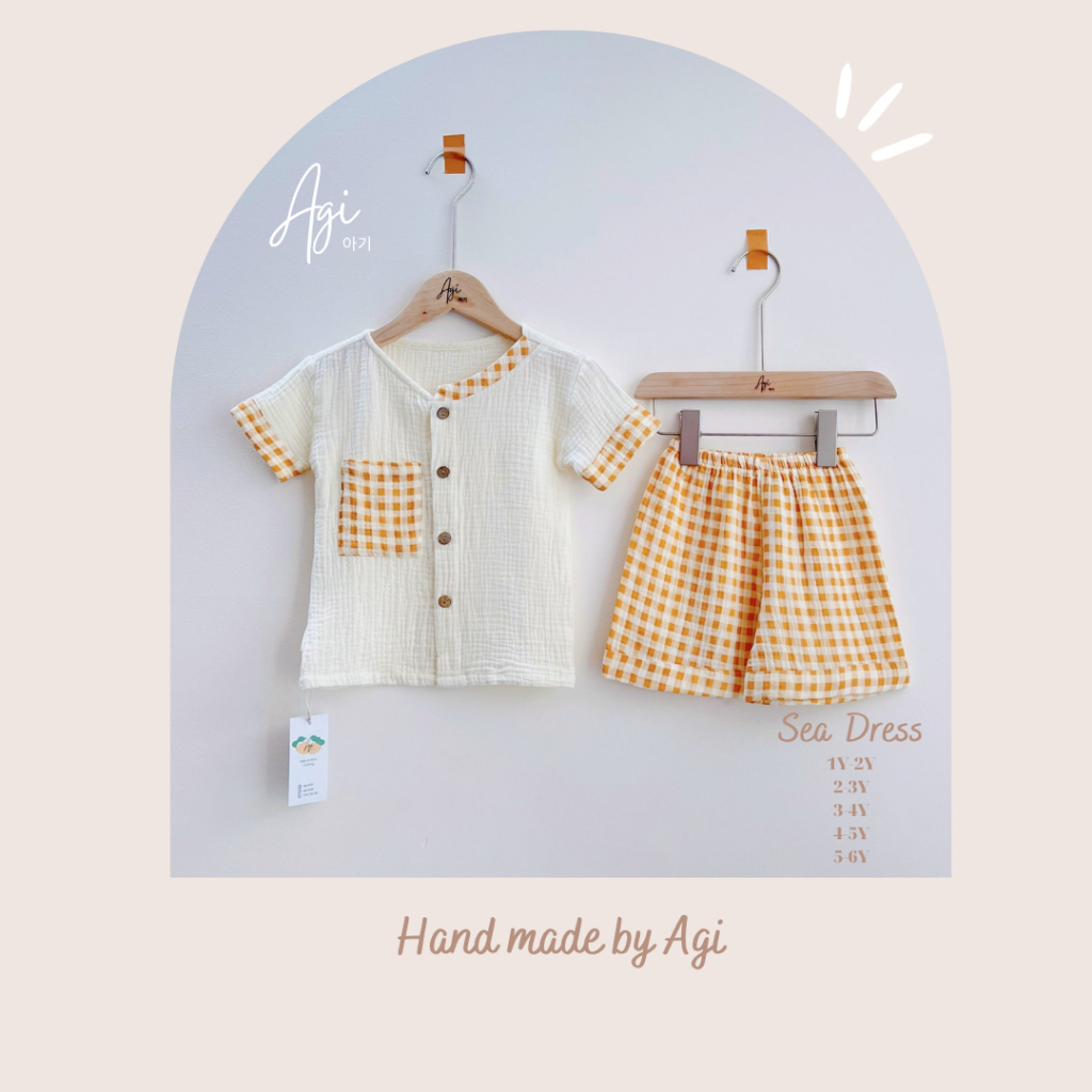 set bộ caro ngắn tay cho bé trai từ 1- 6 tuổi