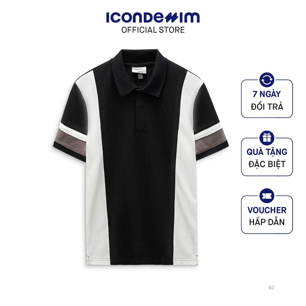 Áo Polo Nam ICONDENIM Milk Coffee Striped PLID0082