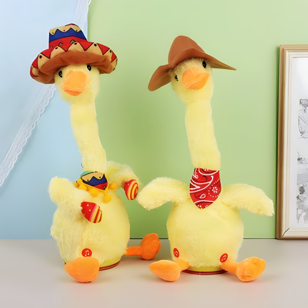 Đồ Chơi Vịt Nhồi Bông Biết Nhảy Múa Và Nhại Giọng Nói Chạy Dành Cho Bé, Vịt Linh Linh Đáng Yêu