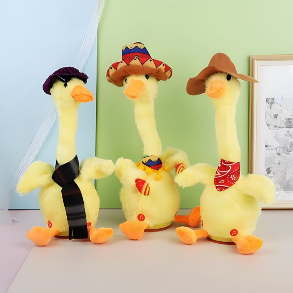 Đồ Chơi Vịt Nhồi Bông Biết Nhảy Múa Và Nhại Giọng Nói Chạy Dành Cho Bé, Vịt Linh Linh Đáng Yêu