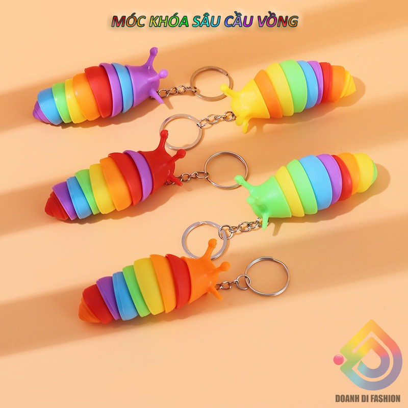 Đồ Chơi Halloween Con Sâu Cầu Vồng, Ốc Sên Cầm Tay, Móc Khóa Sâu Bướm, Tôm Cá Nhiều Màu, Trò Chơi Giảm Căng Thẳng Stress