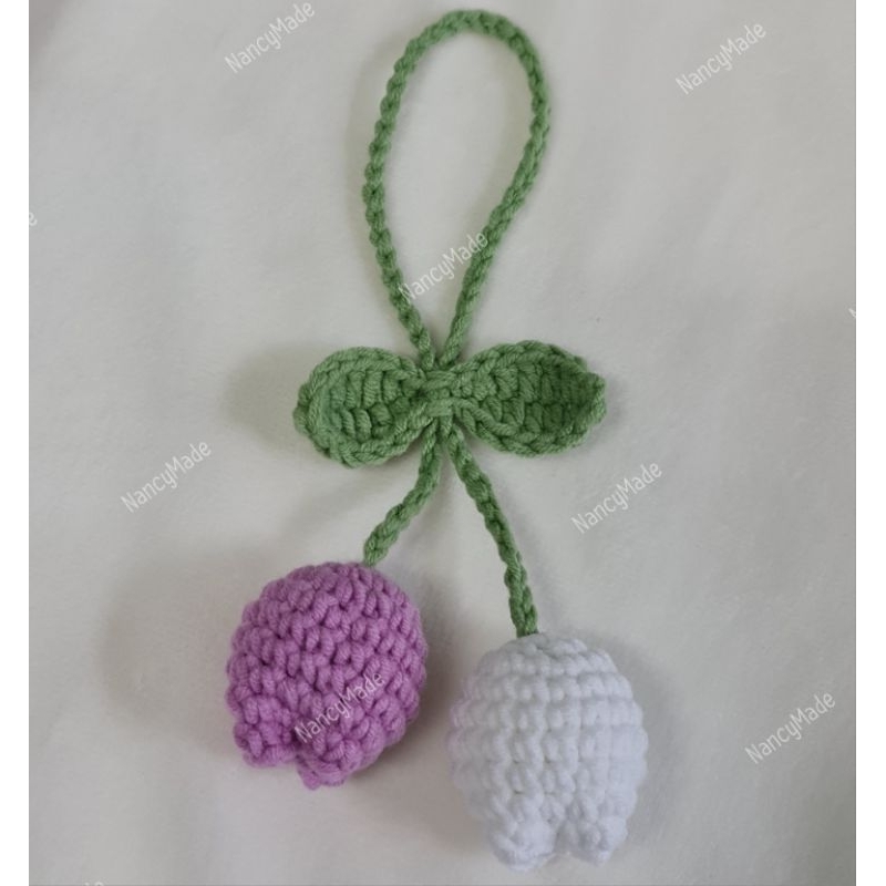 Móc khóa/ Bag charm bằng len móc, trái cây và thú len