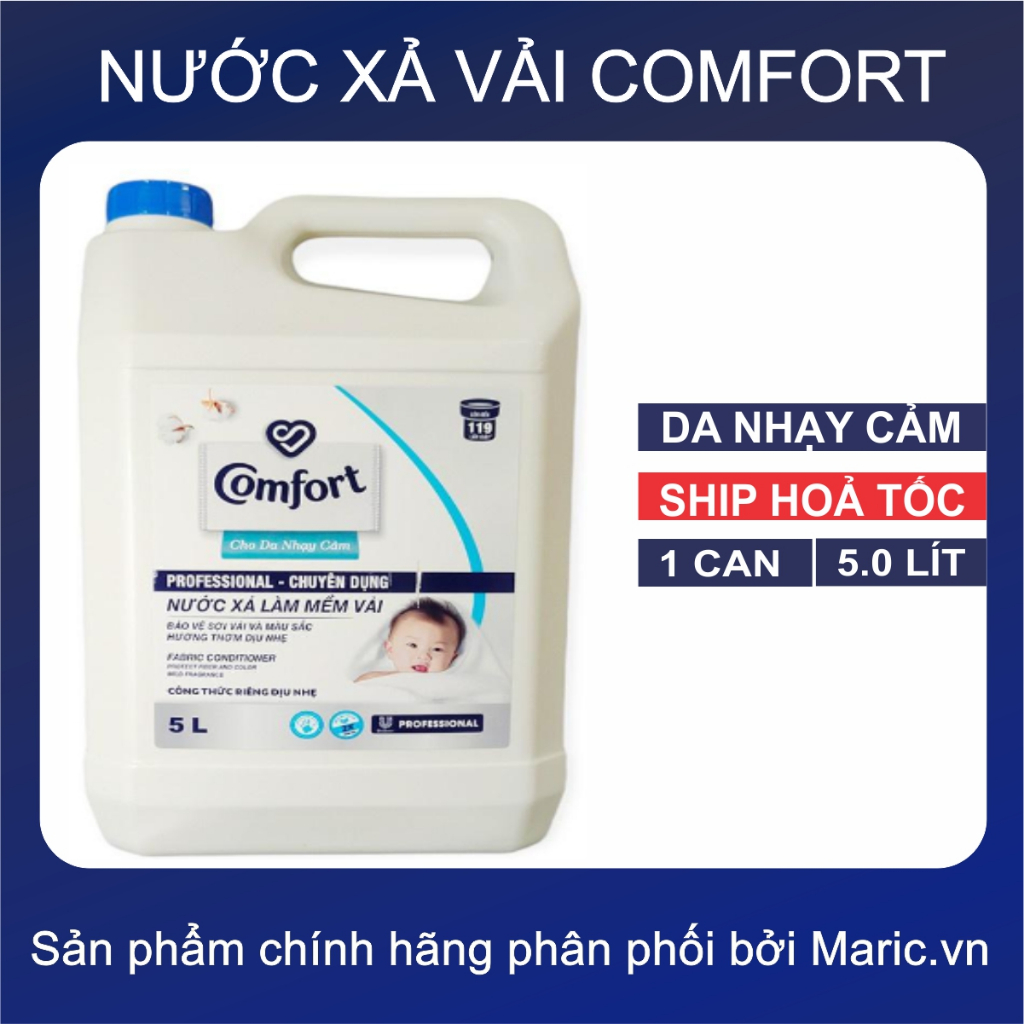 Nước xả vải Comfort DA NHẠY CẢM can 5 Lít