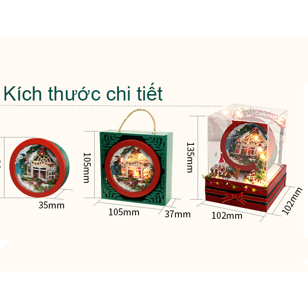Mô hình lắp ráp Ngôi nhà Giáng Sinh DIY - Quà giáng sinh dollhouse diy