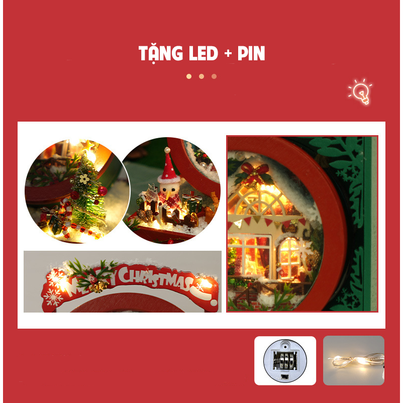 Mô hình lắp ráp Ngôi nhà Giáng Sinh DIY - Quà giáng sinh dollhouse diy