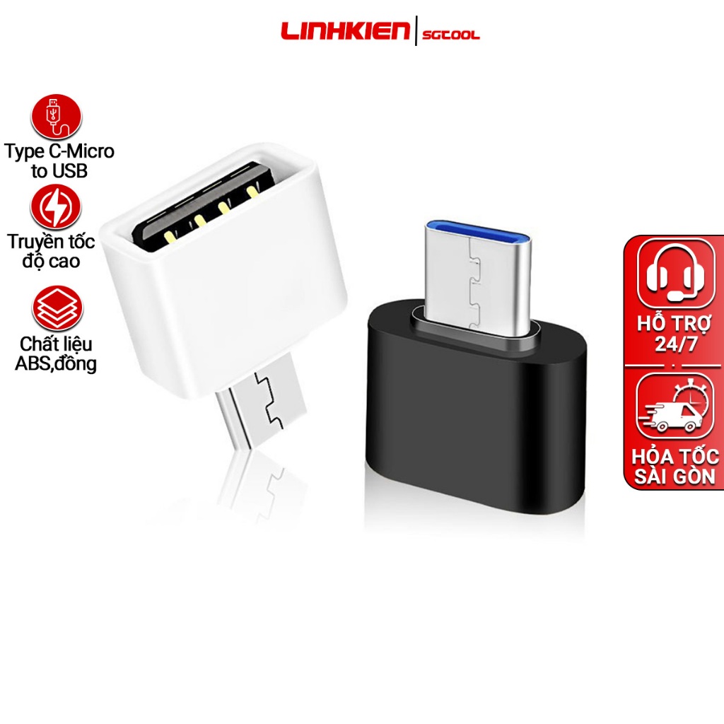 Đầu chuyển USB type C ra USB 2.0/ Micro USB ra USB cáp OTG