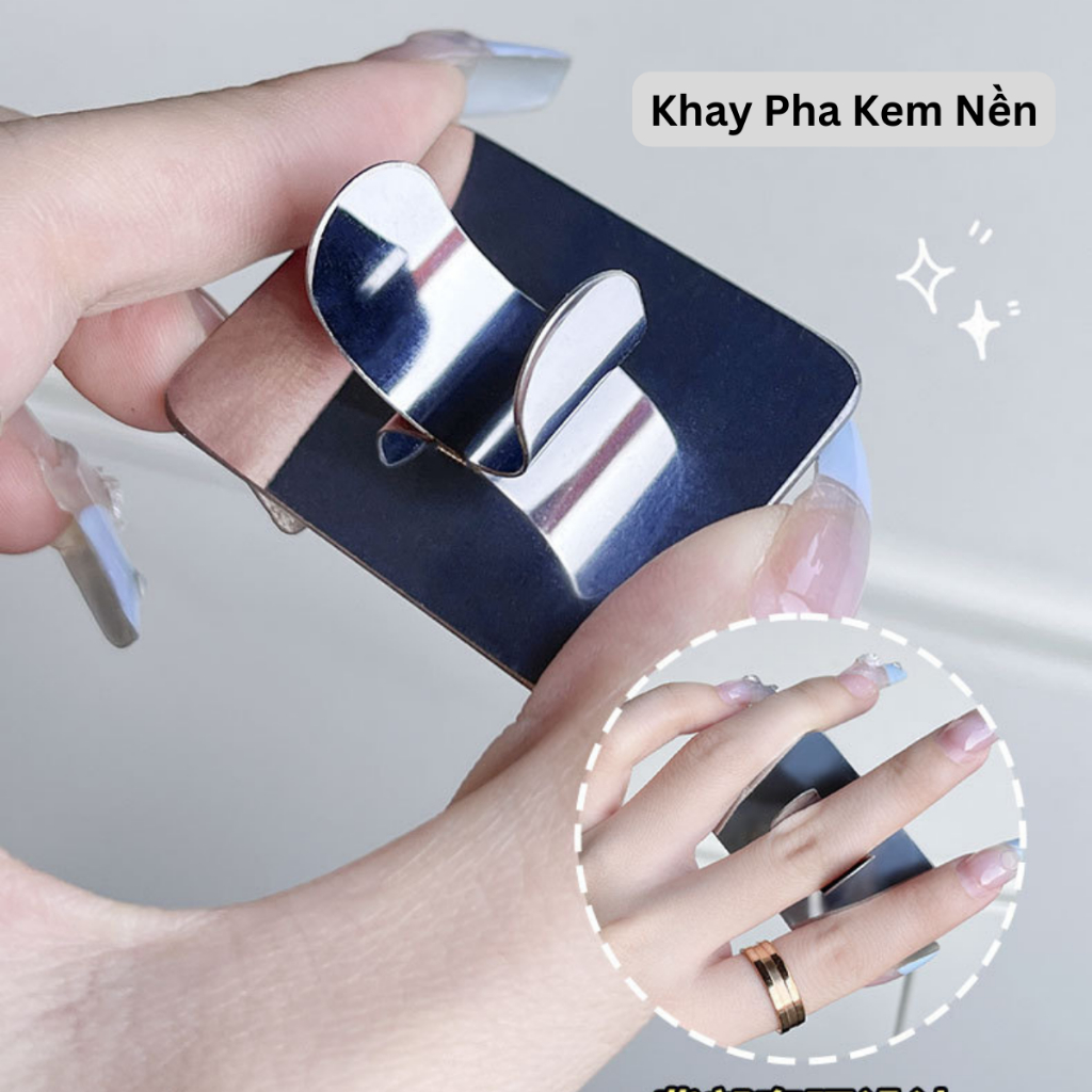 Bộ Dụng Cụ Trộn Tán Kem Nền Gồm Khay Trộn Que Tán Kem Que Trộn Kem