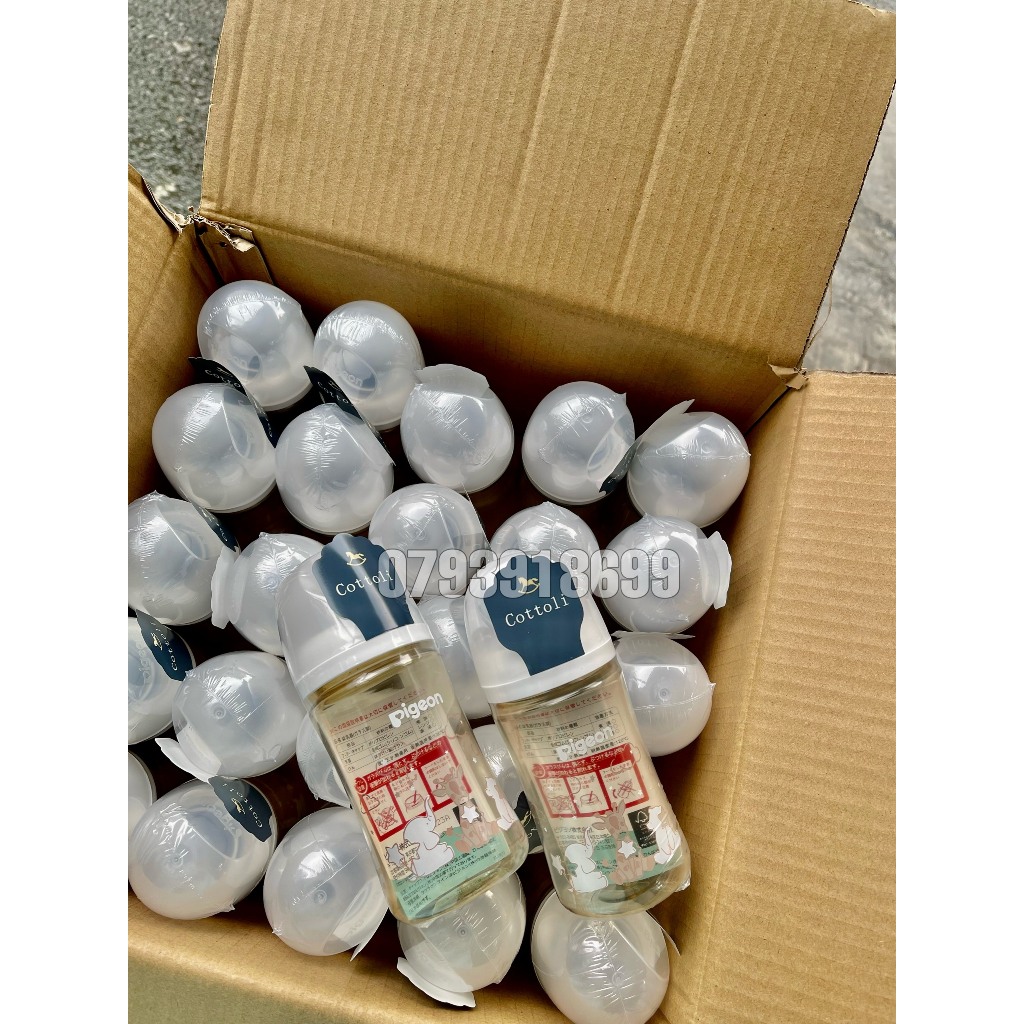 Mẫu mới 2023 - Bình sữa Pigeon nội địa Nhật nhựa PPSU 160ml - 240ml thế hệ thứ 3 Bản titan