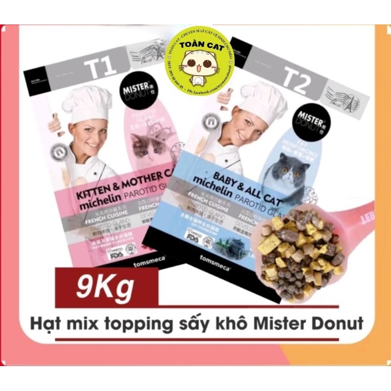 Thức ăn hạt Mister Donut cho mèo mọi lứa tuổi