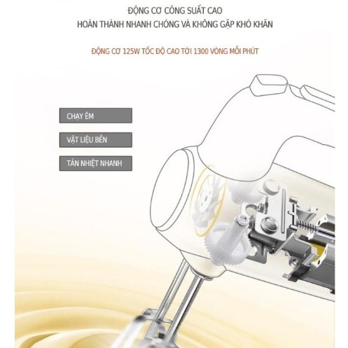 Máy Đánh Trứng Cầm Tay Bear DDQ-B01F7 Tích Hợp 2 Que Đánh | Hàng Chính Hãng | Bảo Hành 18T | Mimax Store