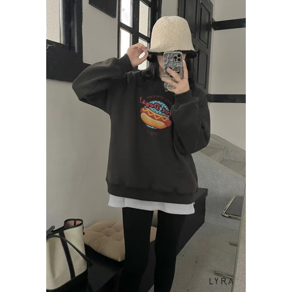 LYRA Áo nỉ bông sweater in chữ MONEY chất mịn đẹp form rộng phong cách trẻ trung, năng động - CSYAN0091