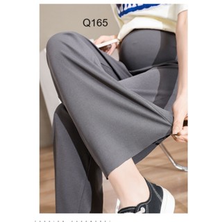  Quần dài bầu dáng suông chất liệu thun tăm lạnh mềm mát có đáp bầu tùy chỉnh dễ phối đồ - Q165 