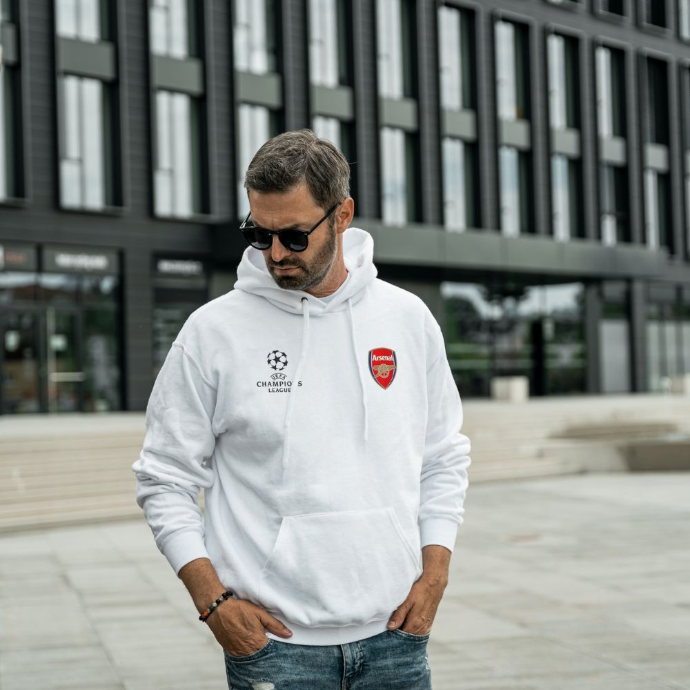 Áo hoodie Arsenal in logo vải nỉ bông form rộng - Áo khoác nỉ có mũ dáng rộng unisex Gokis shop