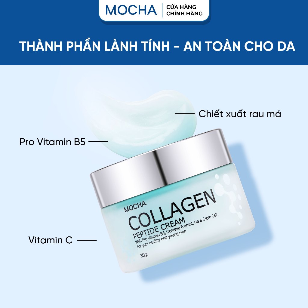 Kem Dưỡng Collagen Peptide Cream Mocha 30gr Cấp Ẩm Và Làm Dịu Da