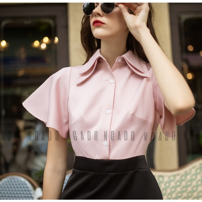 Đầm hồng phối đen NGADO, Đầm thiết kế, váy thiết kế