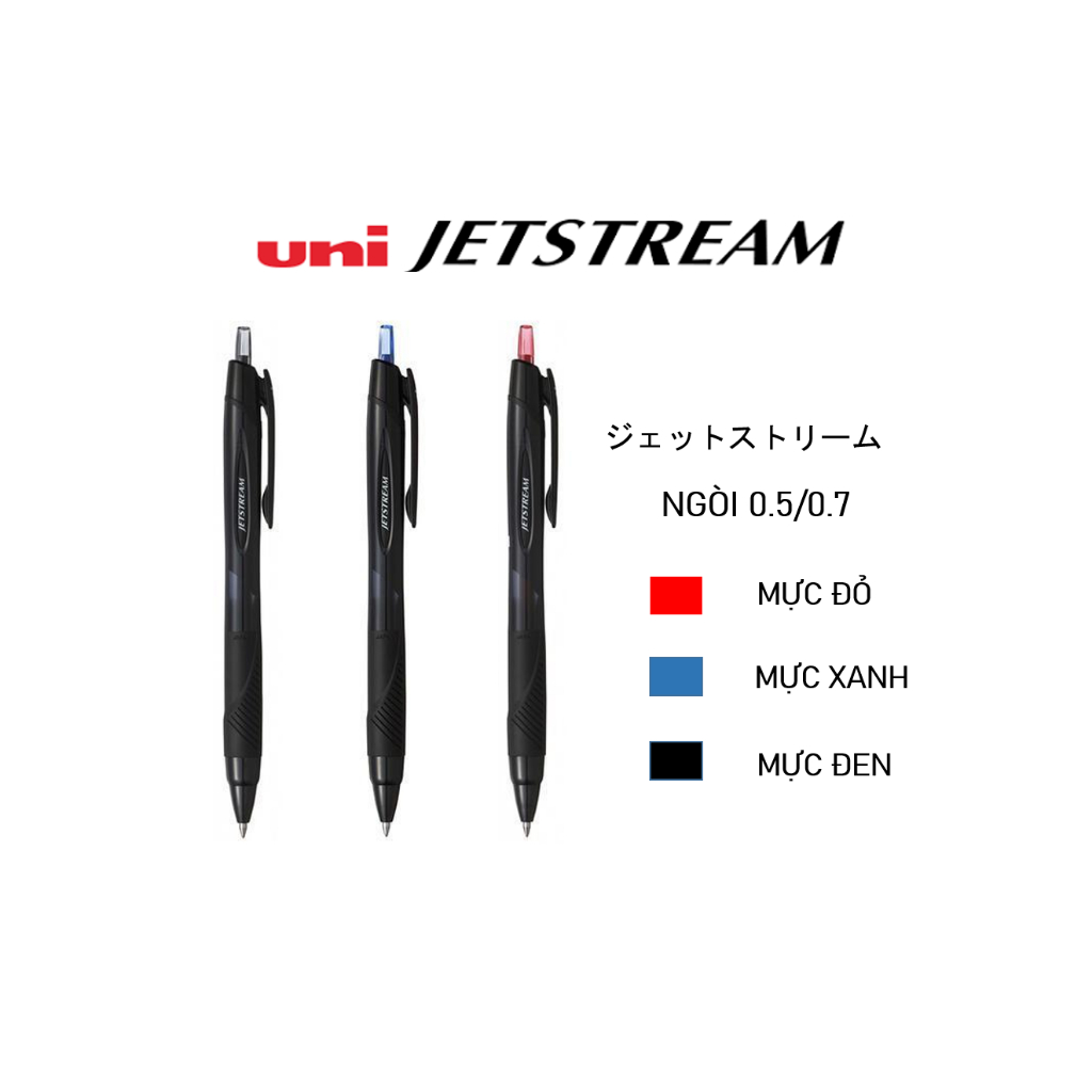 Bút bi Nhật Bản Uni Jetstream cỡ ngòi 0.5mm & 0.7mm
