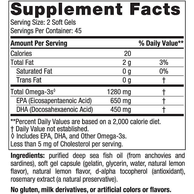 Nordic Naturals Ultimate Omega-3 1280mg - Viên Uống Dầu Cá Hỗ Trợ Não, Tim Mạch, Mắt Và Hệ Miễn Dịch 90 viên