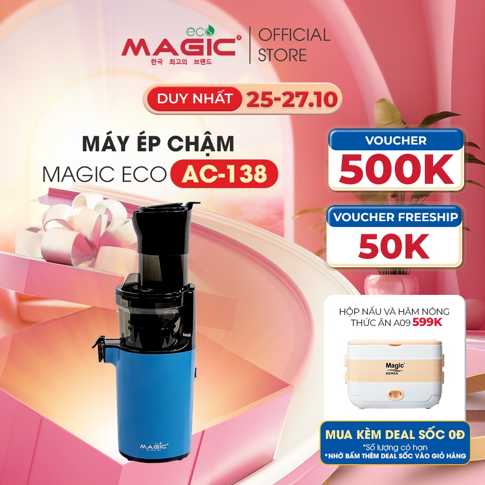 Máy ép chậm miệng rộng thế hệ mới Magic Eco AC138 MADE IN THAILAND, BH chính hãng