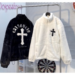  Áo Khoác Nam Nữ Lông Cừu Họa Tiết Hình Chữ Thập Thêu Cao Cấp - Áo Khoác Lông Chữ Thập Cừu Dày Dặn 2 Lớp Mềm Mượt Cực Hot 